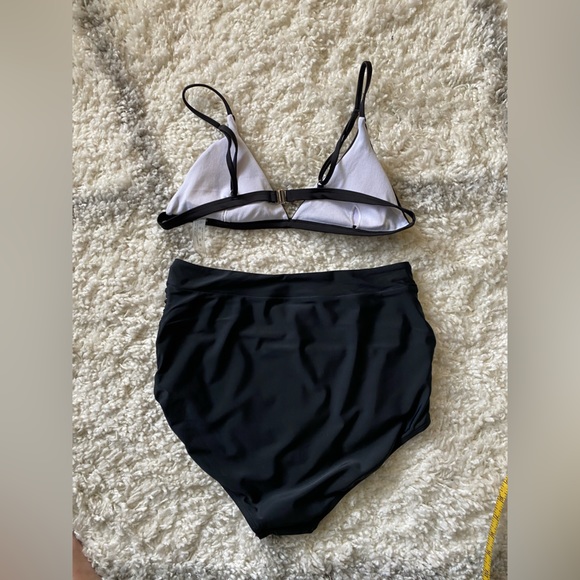 Pinup style ruched black bikini retro vintage style tummy control swimwear NWT - Picture 6 of 6